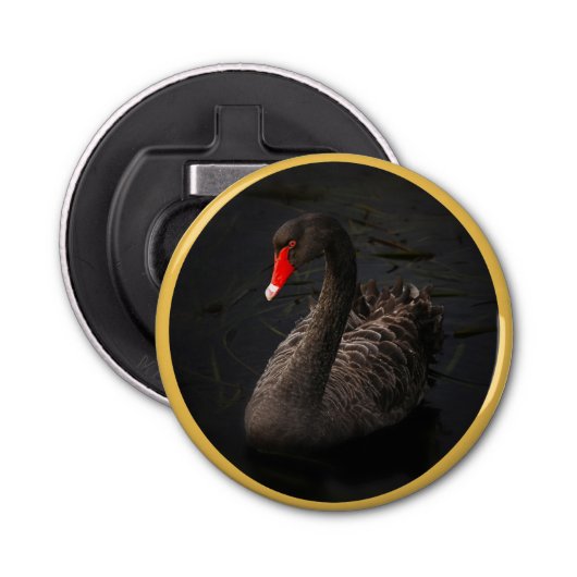 Décapsuleur Beau cygne noir avec un bec rouge vif (Devant)