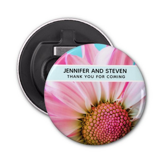 Décapsuleur Beau Mariage photo Pink Flower Up (Devant)