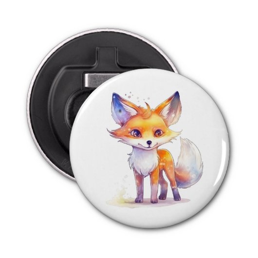 Décapsuleur Bébé mignon bouton Fox Bouteille Ouverture (Devant)