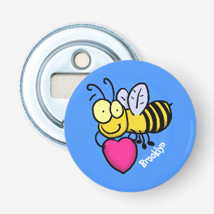 Décapsuleur Belle abeille drôle avec dessin animé du coeur