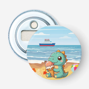 Décapsuleur Belle glace manger dino à la plage