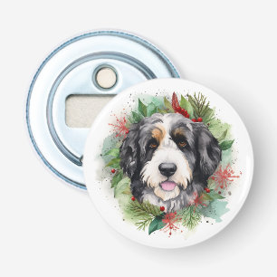 Décapsuleur Bernedoodle Christmas Wreath Festive Pup