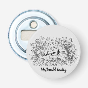 Décapsuleur Bienvenue Maison Floral Banner Realtor Promotion