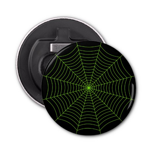 Décapsuleur Black neon vert toile d'araignée Halloween motif (Devant)