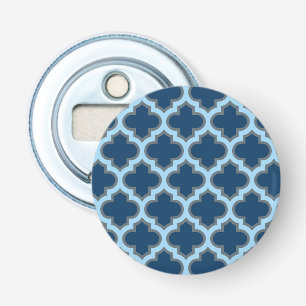 Décapsuleur Bleu et Bébé Bleu Trellis, treillis, Quatrefoil