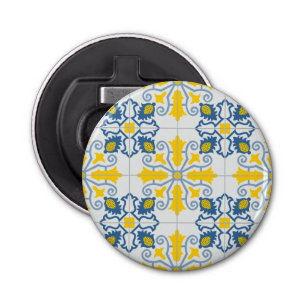 Décapsuleur Bleu et jaune joli carrelage portugais motif