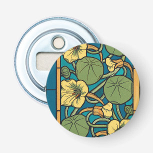 Décapsuleur Bleu jaune Nasturtium Fleur Nouveau Motif