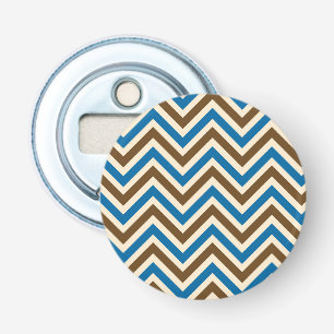 Décapsuleur Bleu marron zigzag géométrique rustique chic cowbo