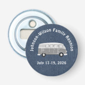 Décapsuleur Blue Denim Print, Class or Family Reunion Magnet (Devant)