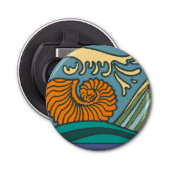 Décapsuleur Blue Ocean Waves Nautilus Seashell Motif Nouveau (Devant)