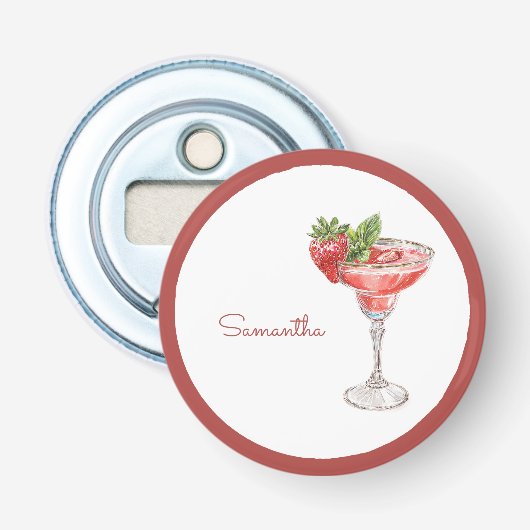 Décapsuleur Boisson Cocktail aux Fraises Rouge Blanc (Devant)