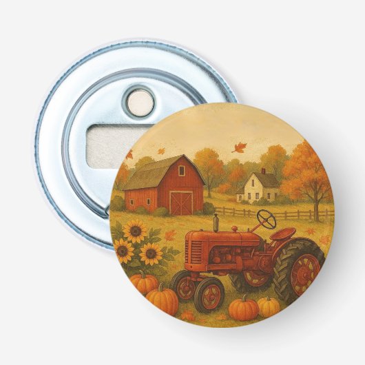 Décapsuleur Bon automne tracteur classique et ferme (Devant)