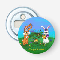 Bonne Pâques ! Lapin avec lapin et poussin