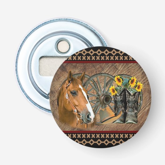 Décapsuleur Bottes de cow-boy occidentales Cheval Chapeau de c (Devant)