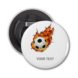 Décapsuleur Boule de soccer personnalisée en feu