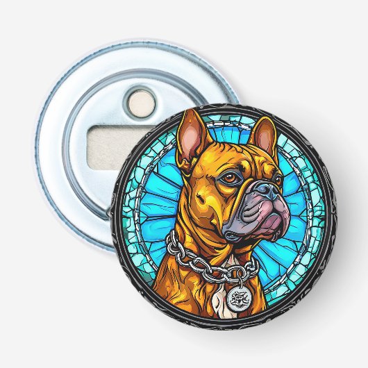 Décapsuleur Bouledogue français dans un design orné (Devant)