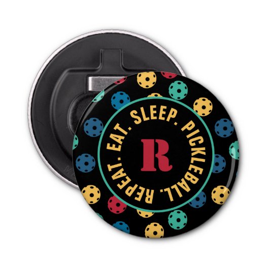 Décapsuleur 😍 boules à sabots rétro / noir avec initial (Devant)