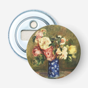 Décapsuleur Bouquet de roses roses vintage Renoir dans un vase