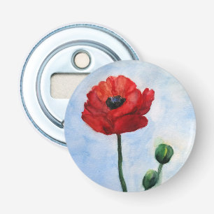 Décapsuleur Bouteille d'aquarelle rouge