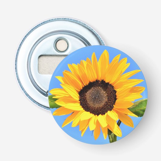 Décapsuleur Bouteille de tournesol jaune Ouvert Ciel bleu (Devant)