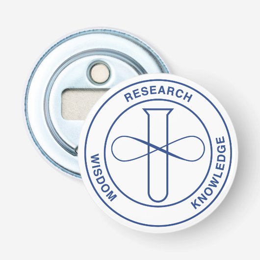 Décapsuleur Bouton avec ouverture de bouteille - Sceau bleu NO (Devant)