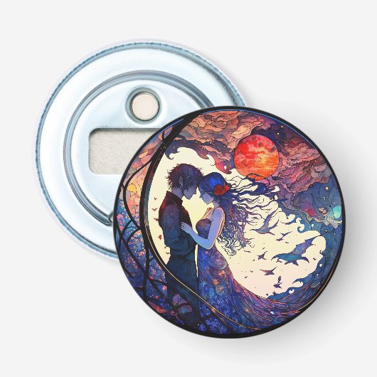 Décapsuleur Bouton en verre de Couple Faux (Devant)