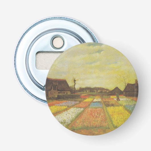 Décapsuleur Bouton Van Gogh Tulip Fields Bottle Opener Cadeau (Devant)