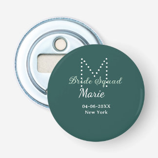 Décapsuleur Bride squad add name monogram bridesmaid blue