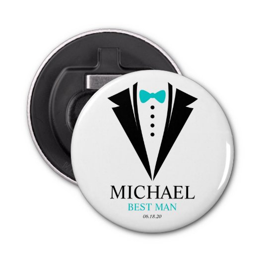 Décapsuleur Bright Bow Cravate Tuxedo "Best Man" Personnalisé (Devant)