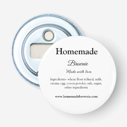 Décapsuleur Brownie maison fait avec amour ajouter texte site  (Devant)