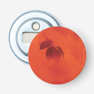 Décapsuleur Brûlé Orange Persimmon Feuilles Abtract Automne