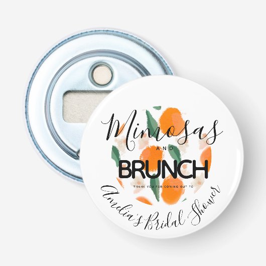 Décapsuleur Brunch Mimosa Dessin à la Main  Baby Shower    (Devant)