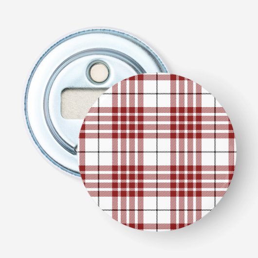 Décapsuleur Buchanan tartan rouge blanc plaid (Devant)