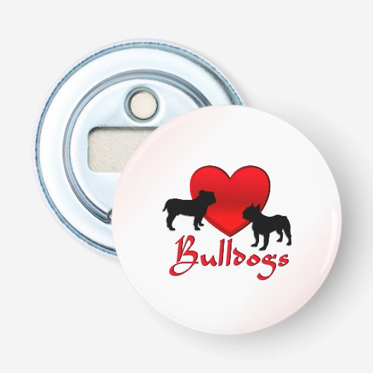 Décapsuleur Bulldogs de coeur (Devant)