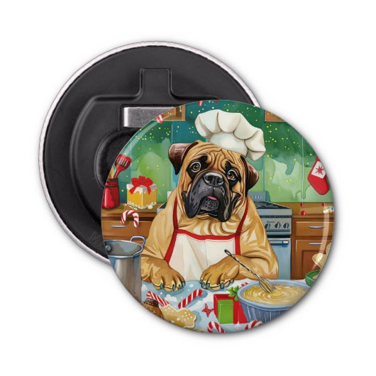 Décapsuleur Bullmastiff Fête Baking : Noël festif (Devant)