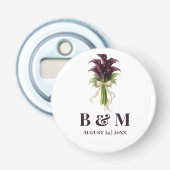 Décapsuleur Burgundy Calla Lily Wedding Bouquet Ivory Ribbon  (Devant)