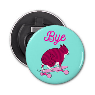 Décapsuleur Bye Text Avec Chat Rose Cool