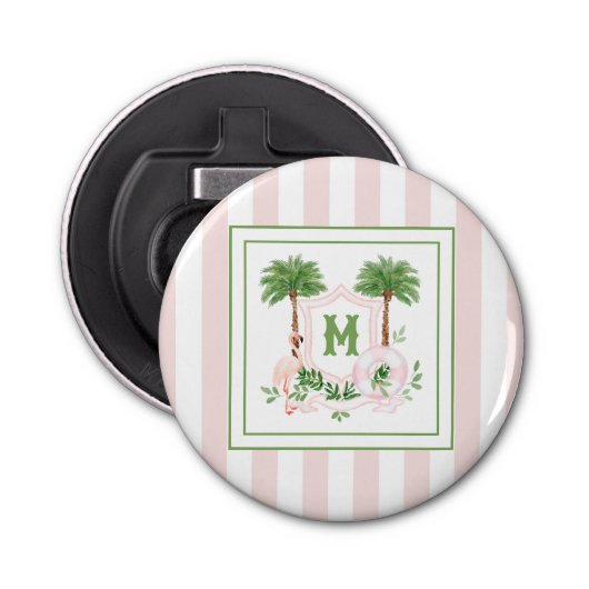 Décapsuleur Cabana Stripes Palm Beach Monogram Crest (Devant)