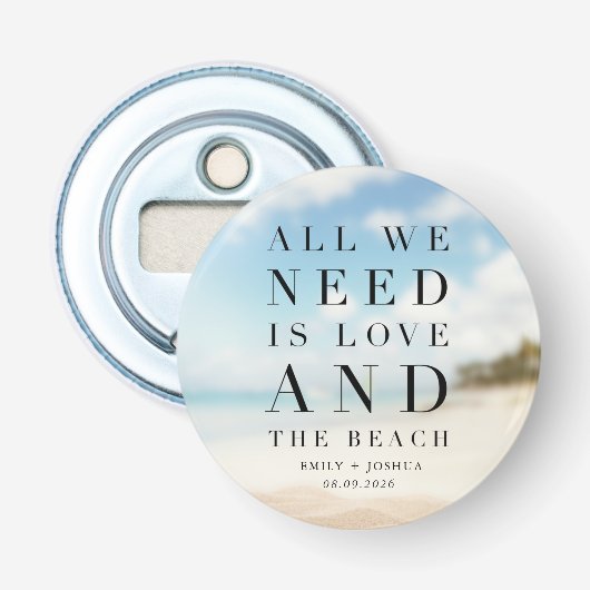 Décapsuleur Cadeau de mariage simple sur la plage (Devant)