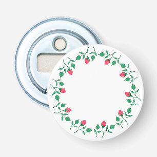 Décapsuleur Cadre rond fleuri avec fleurs roses