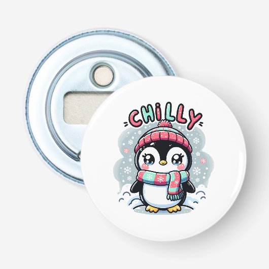 Décapsuleur Câlins Chilly Penguin Écharpe enneigée (Devant)