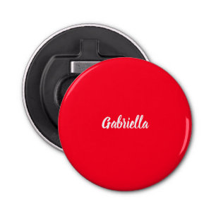 Décapsuleur Calligraphie Élégant Rouge Blanc Plaine Nom simple