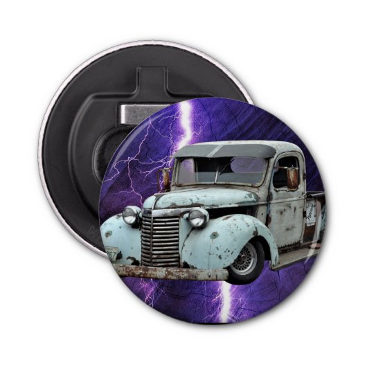 Décapsuleur Camion bleu vintage (Devant)