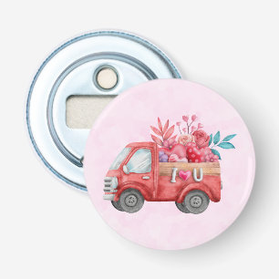 Décapsuleur Camion d'amour mignon avec Coeur Cargo Aquarelle