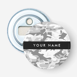 Décapsuleur Camouflage neige hivernale grise Personnalisez vot