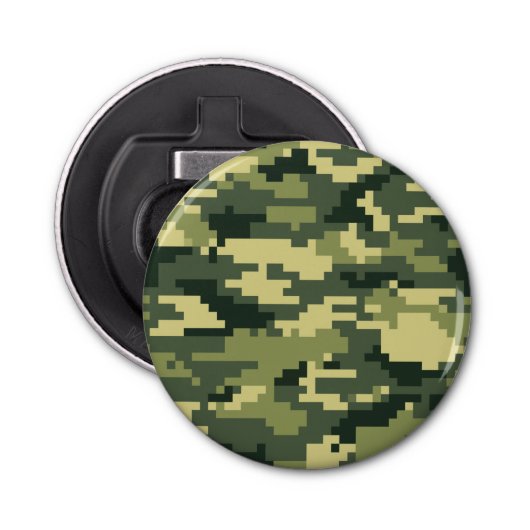 Décapsuleur Camouflage numérique en bois à 8 bits / Camo (Devant)