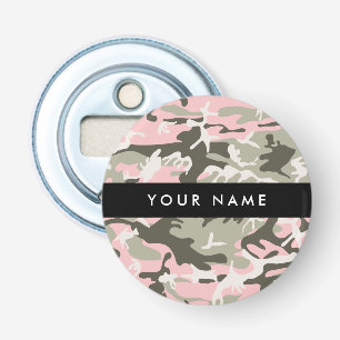 Décapsuleur Camouflage Rose et Vert Personnalisez votre nom