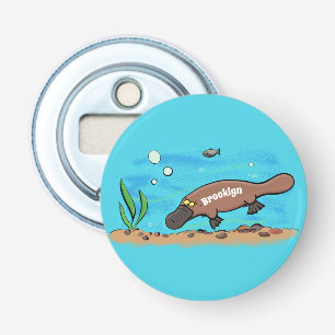 Décapsuleur Caricature de natation de Cute platypus