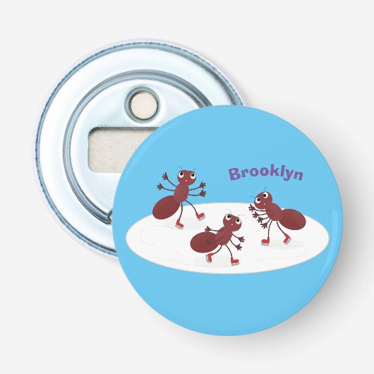 Décapsuleur Caricature de patinage sur glace de Happy red four (Devant)