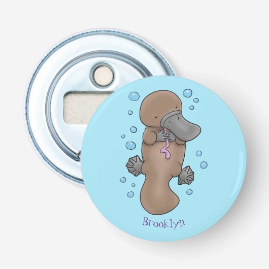 Décapsuleur Caricature de platypus bébé très heureuse (Devant)